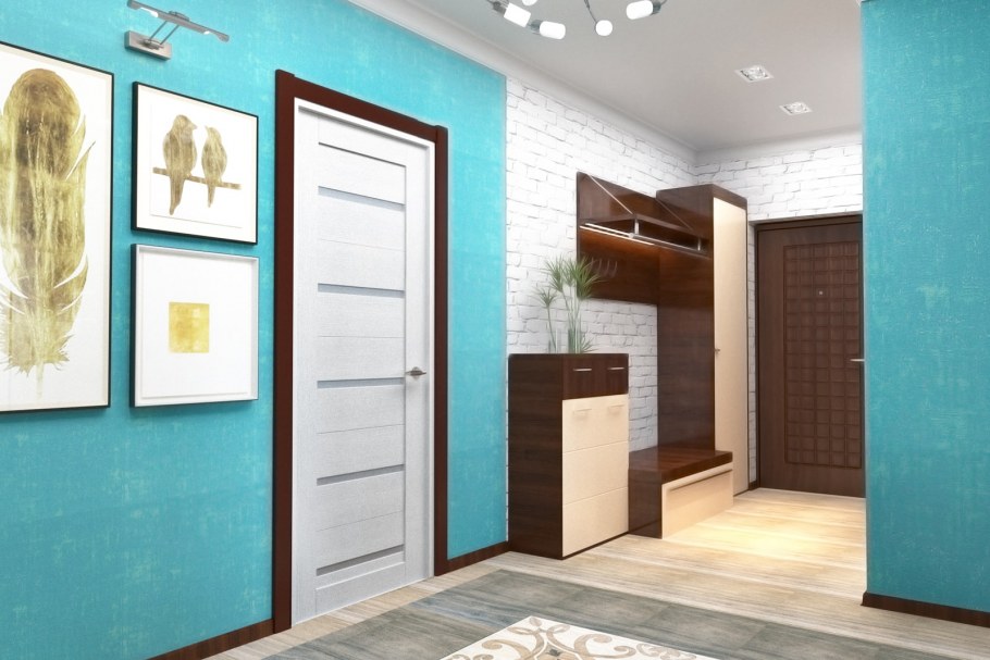 Бирюзовые стены в интерьере