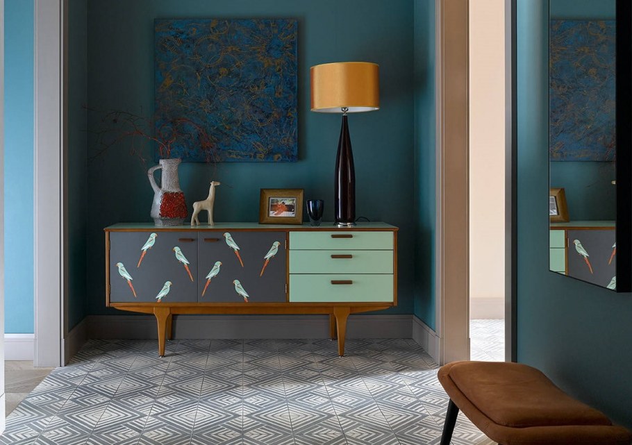 Прихожая в зеленом цвете