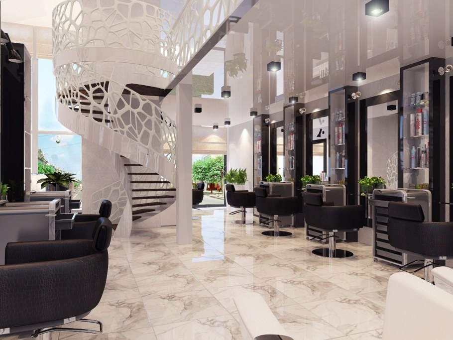 Необычный интерьер парикмахерской