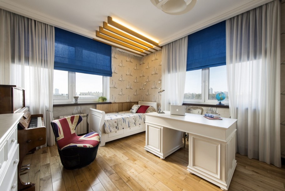 Римские шторы в интерьере подростковой