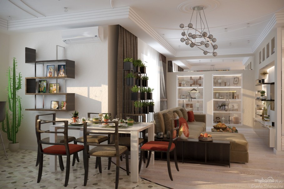 Гостиная зонирование