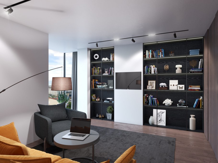 Мебель для кухни-гостиной в едином стиле