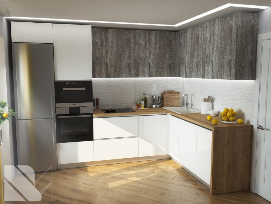 Угловая кухня Минимализм