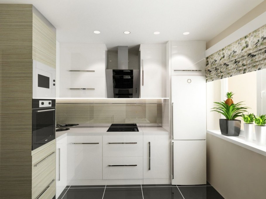 Кухни в современном стиле однотонные