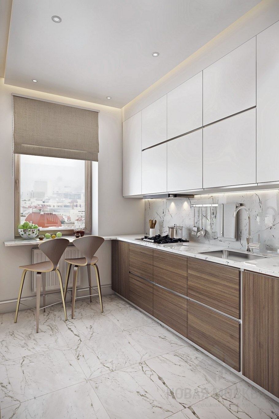 Современная кухня в светлых тонах