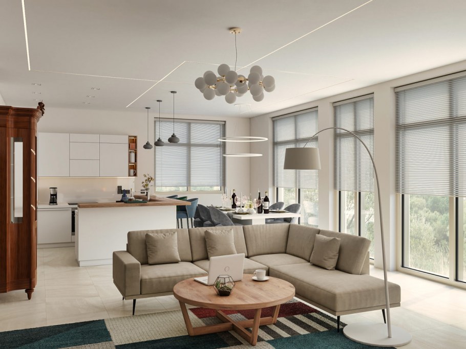 Интерьер гостиной визуализация