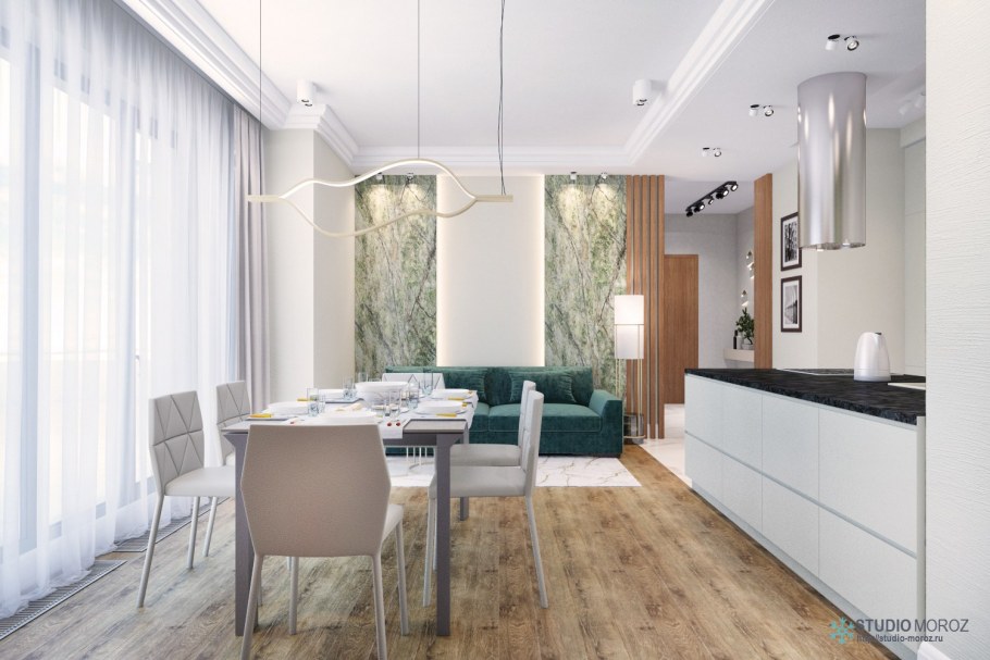 Холл кухня гостиная