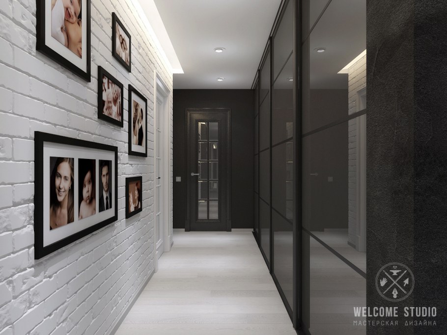 Черно белый коридор