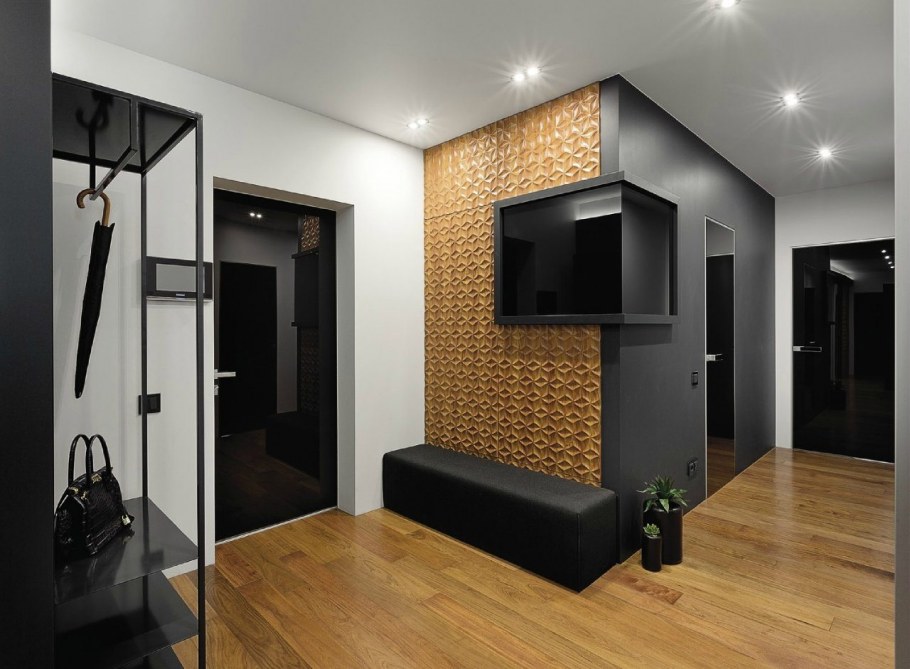 Коридор в бело серых тонах