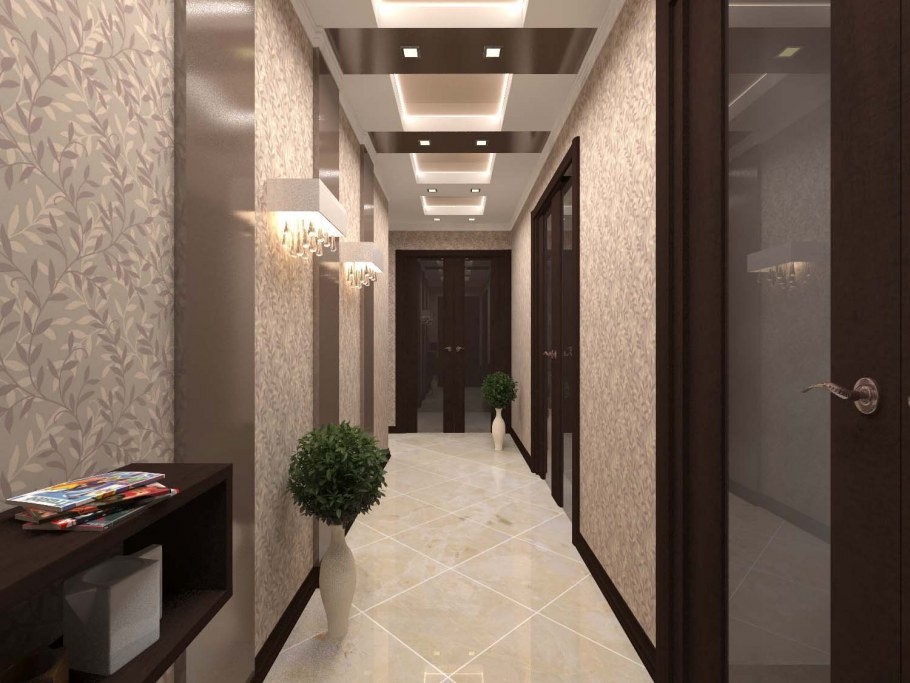 Прихожая в коричневых тонах