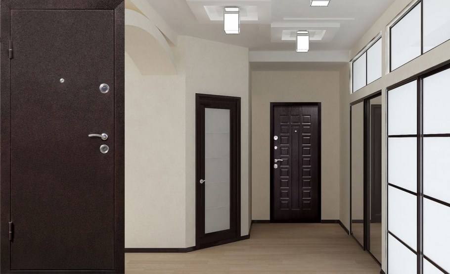 Двери к серому ламинату