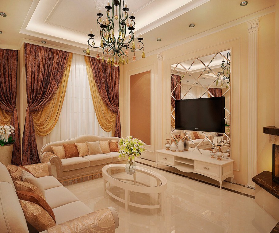 Гостиная в стиле Прованс в квартире 20 кв.м