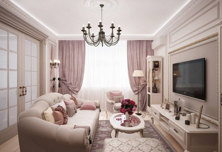 Гостиная Неоклассика 17 кв м