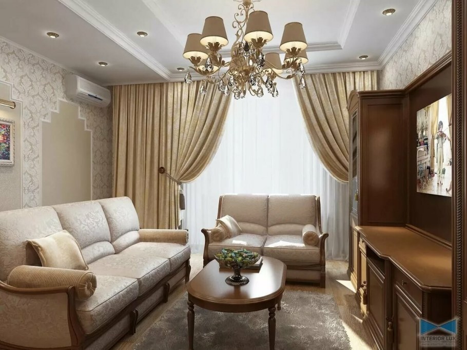 Неоклассика гостиная 20кв