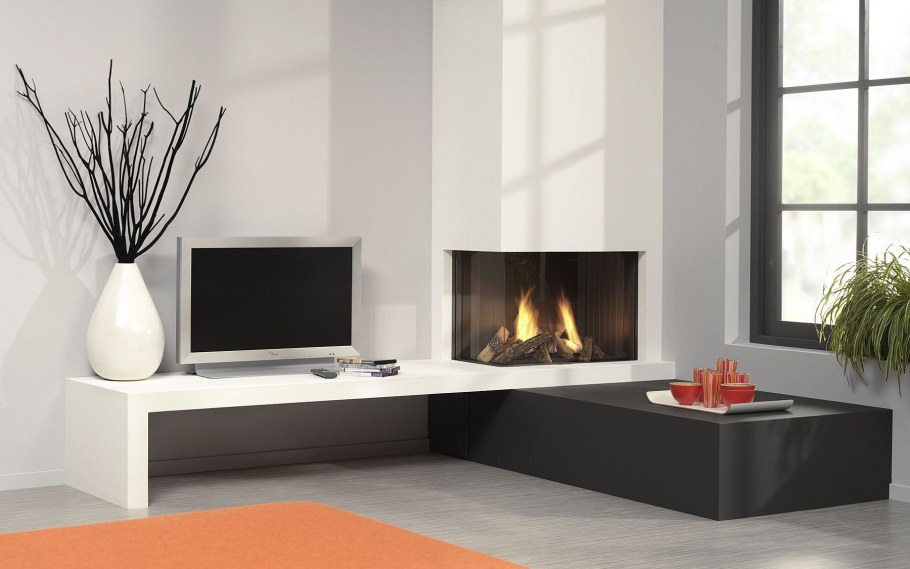 Современная отделка камина