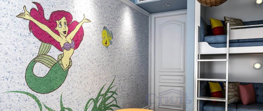 Сиреневая штукатурка декоративная в спальне