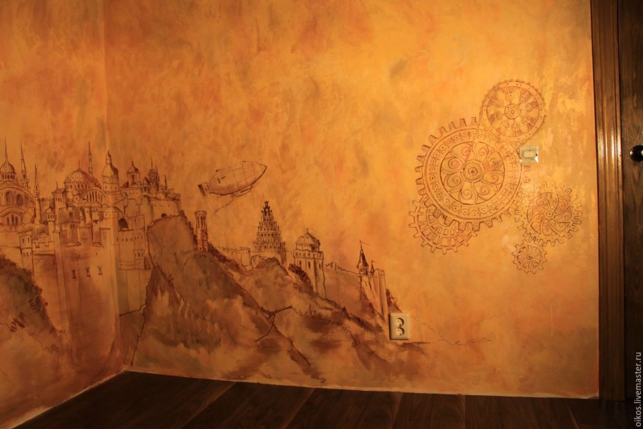 Декор стен жидкими обоями