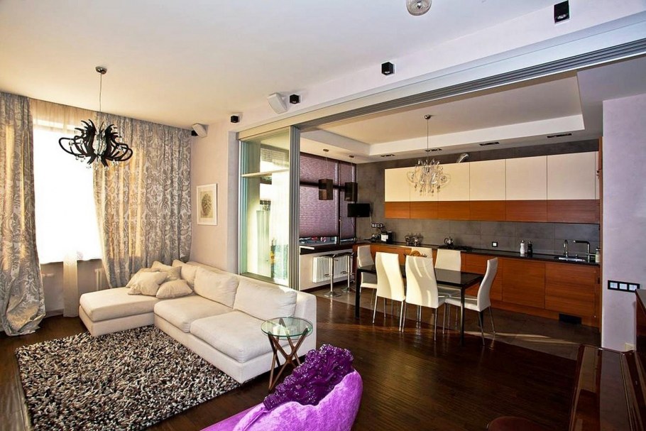 Кухня с гостинной с кухней 40кв м интерьер