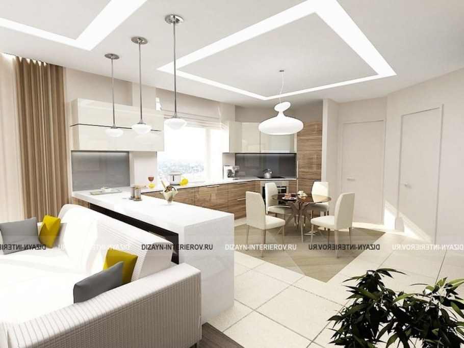 Проект объединения кухни и гостиной