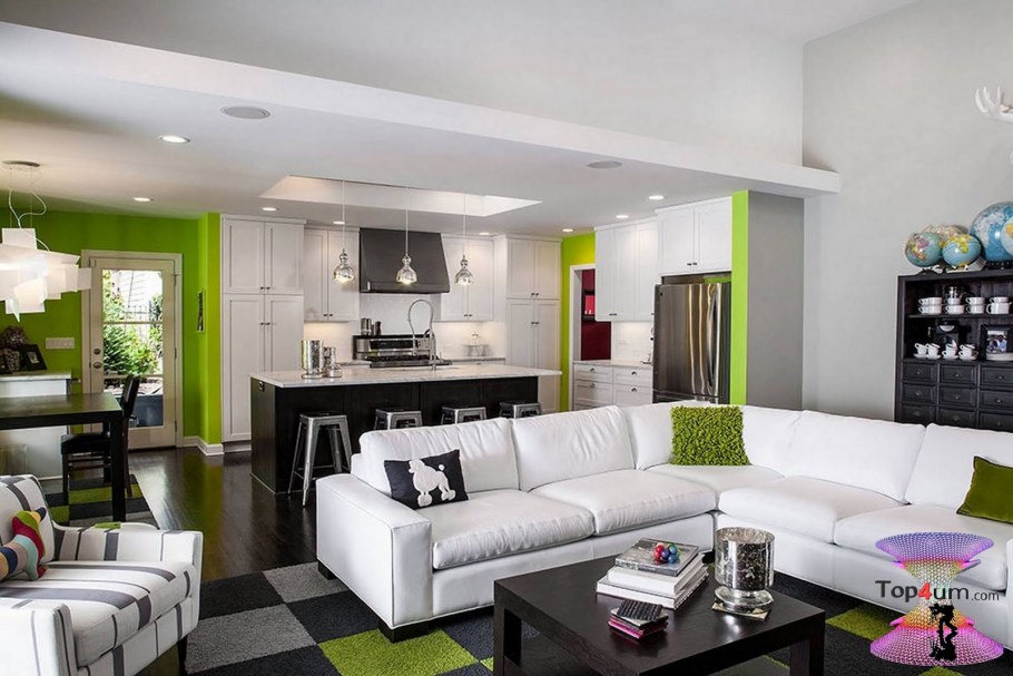 Дизайнерская кухня гостиная