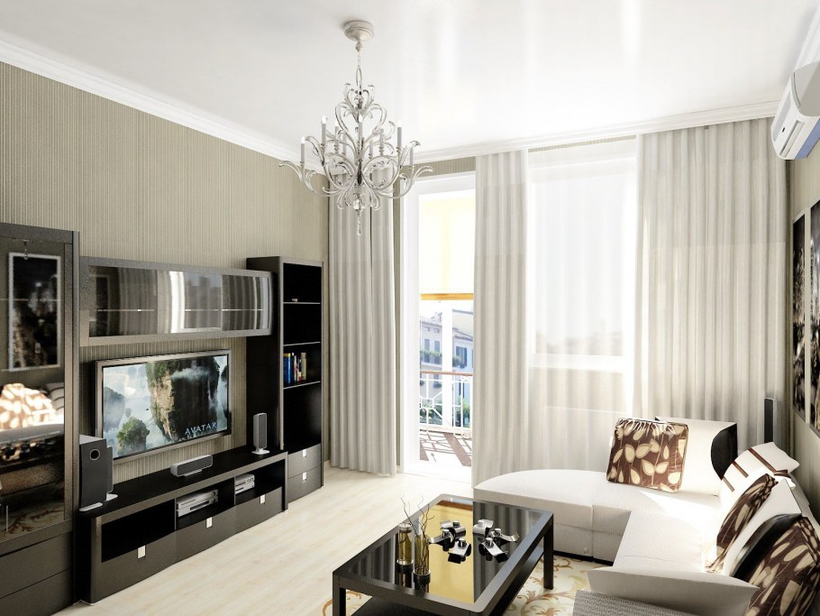 Интерьер гостинной 18кв м