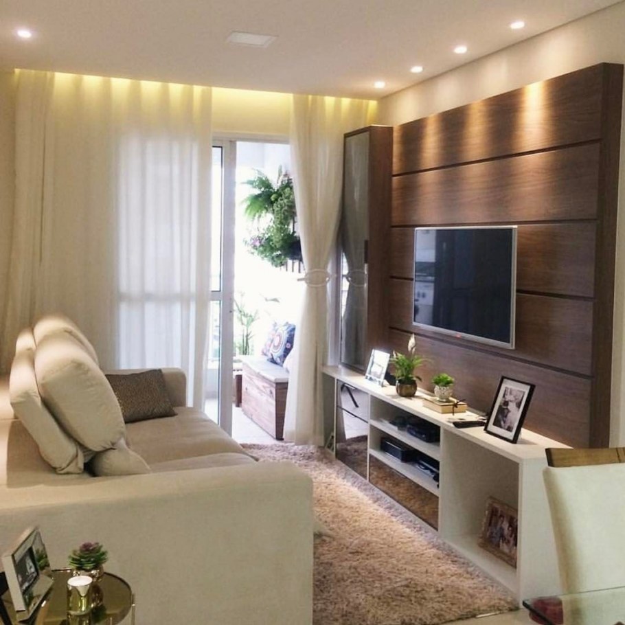 Интерьер в маленькой комнате гостиной