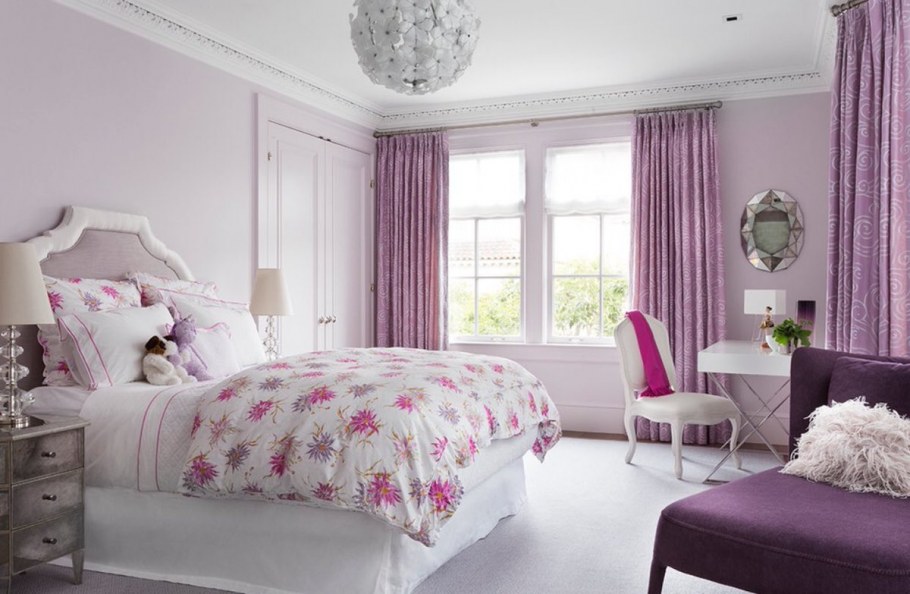Спальная комната в розовых тонах