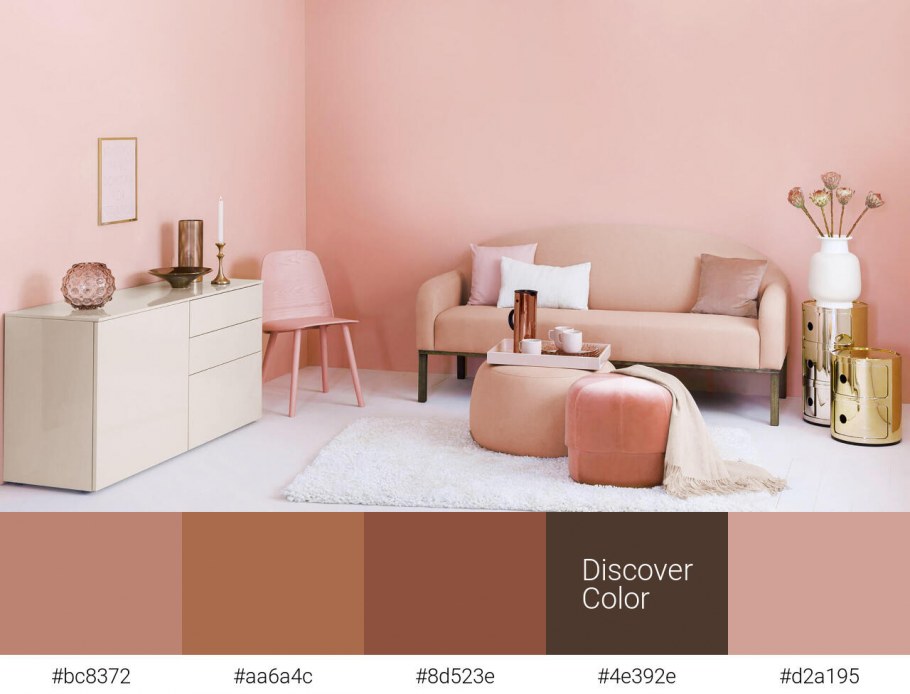 Интерьер в пастельно розовых тонах