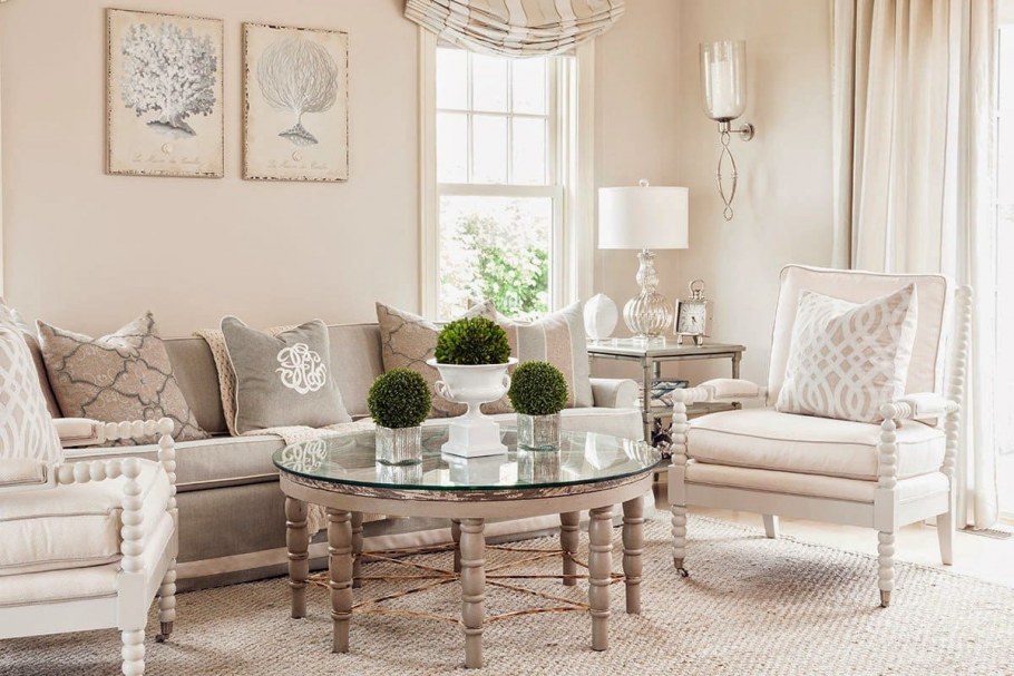 Бежево персиковый цвет в интерьере