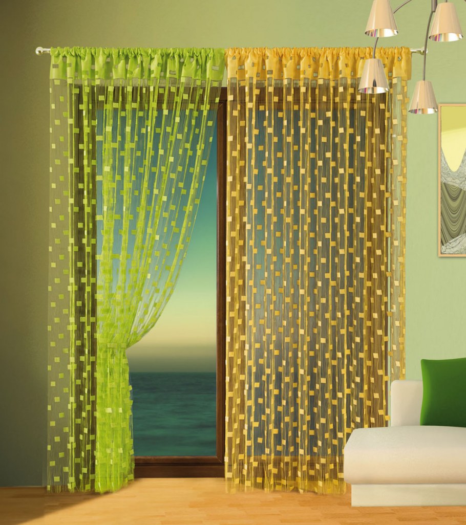Нитяные шторы / нитяные шторы "кисея лапша Радуга"