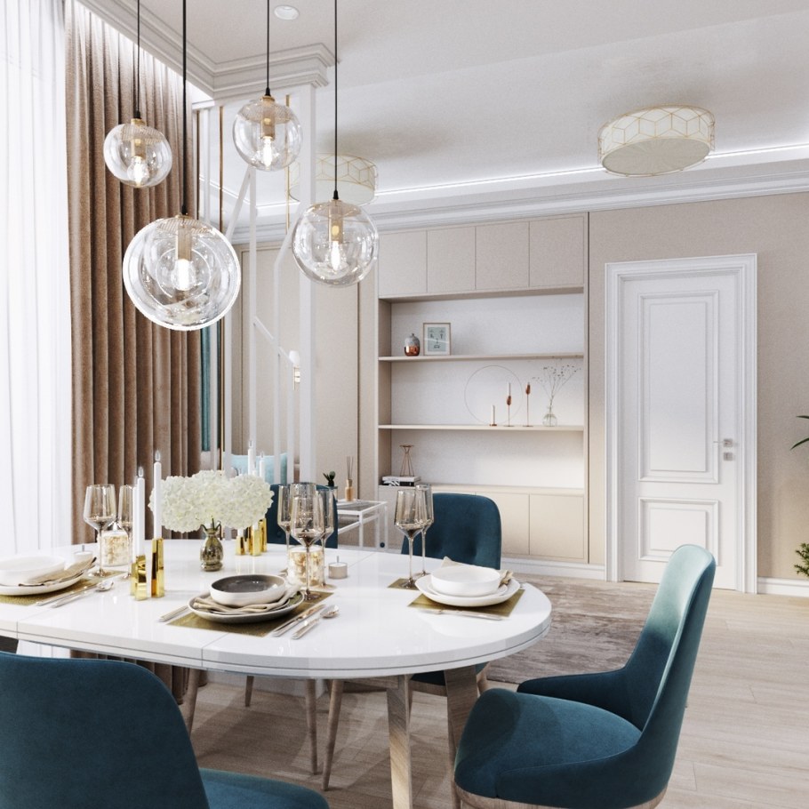 Кухня гостиная в стиле современной классики