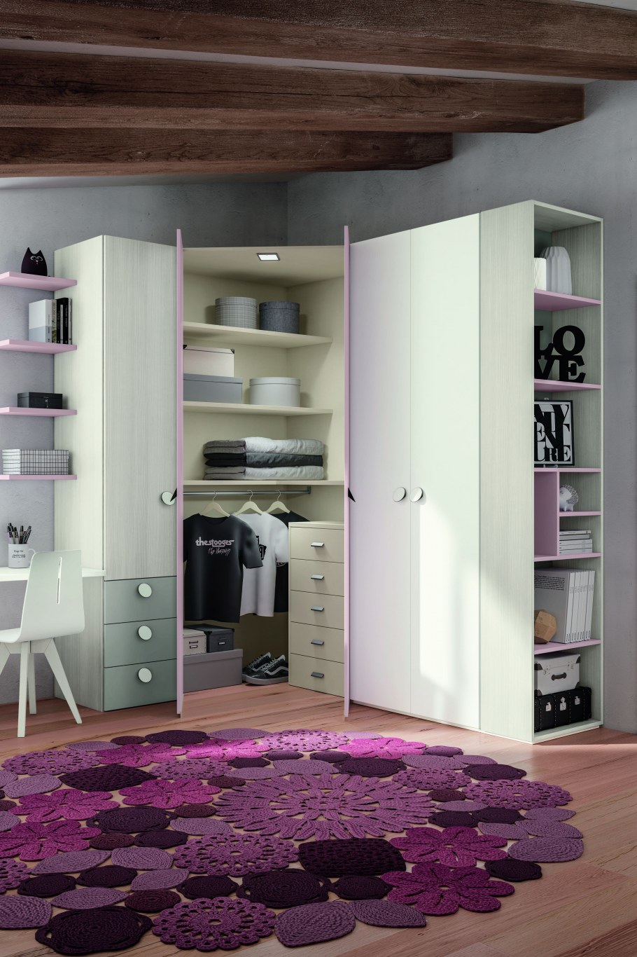 Угловой шкаф в детскую для подростка