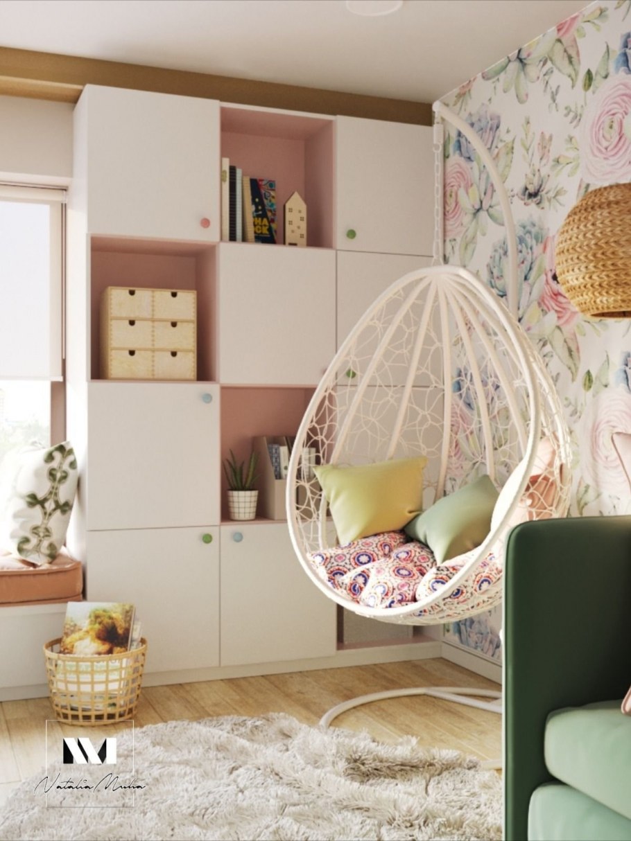 Подвесное кресло в интерьере детской