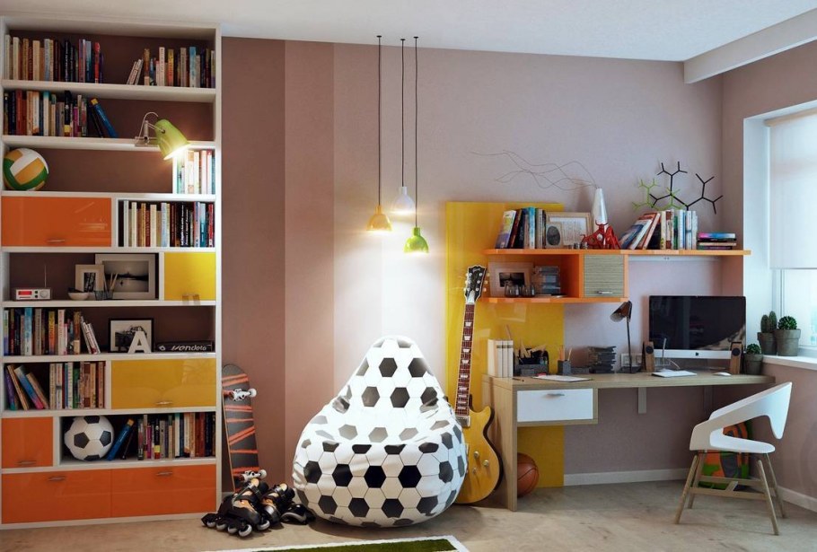 Стеллаж в комнату подростка