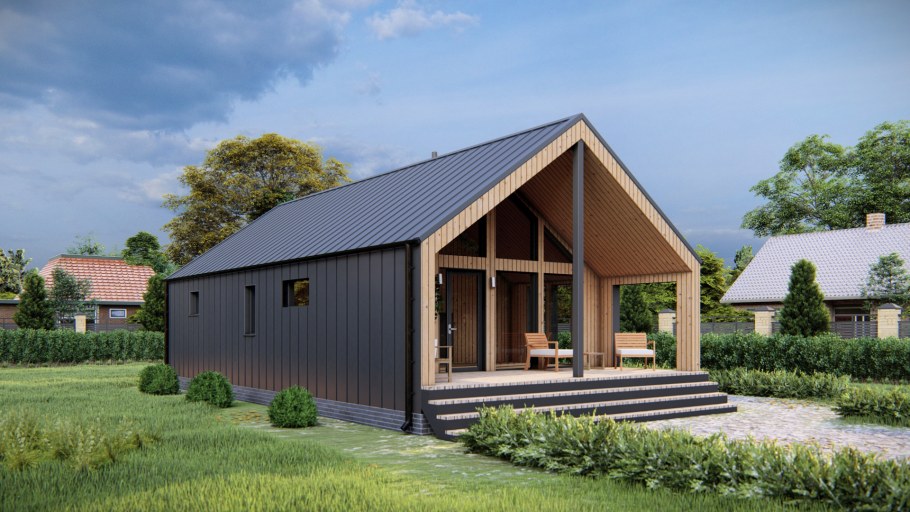 Маленький дачный домик с большой террасой