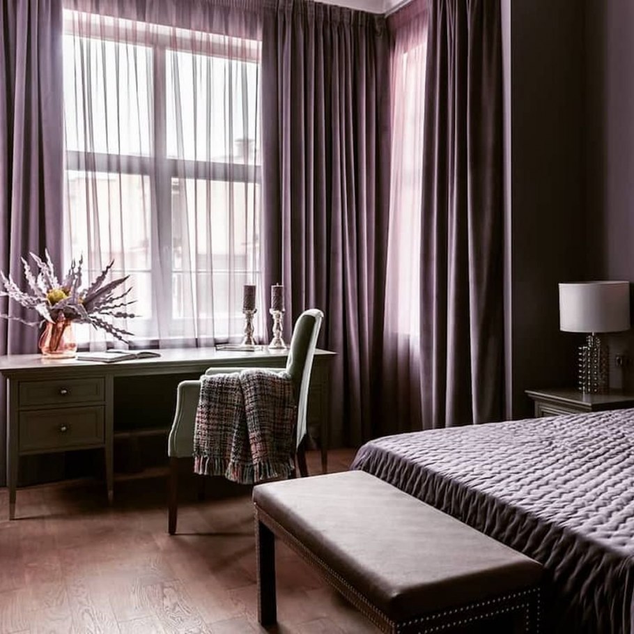 Спальня в сиреневых тонах