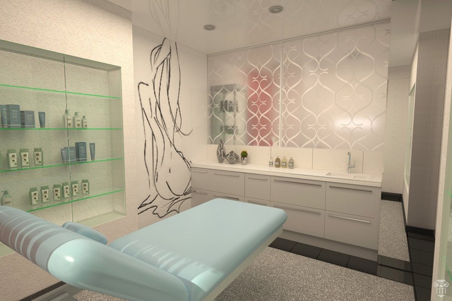 Массажный кабинет в светлых тонах