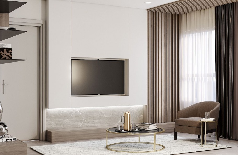 Телевизионная зона в гостиной