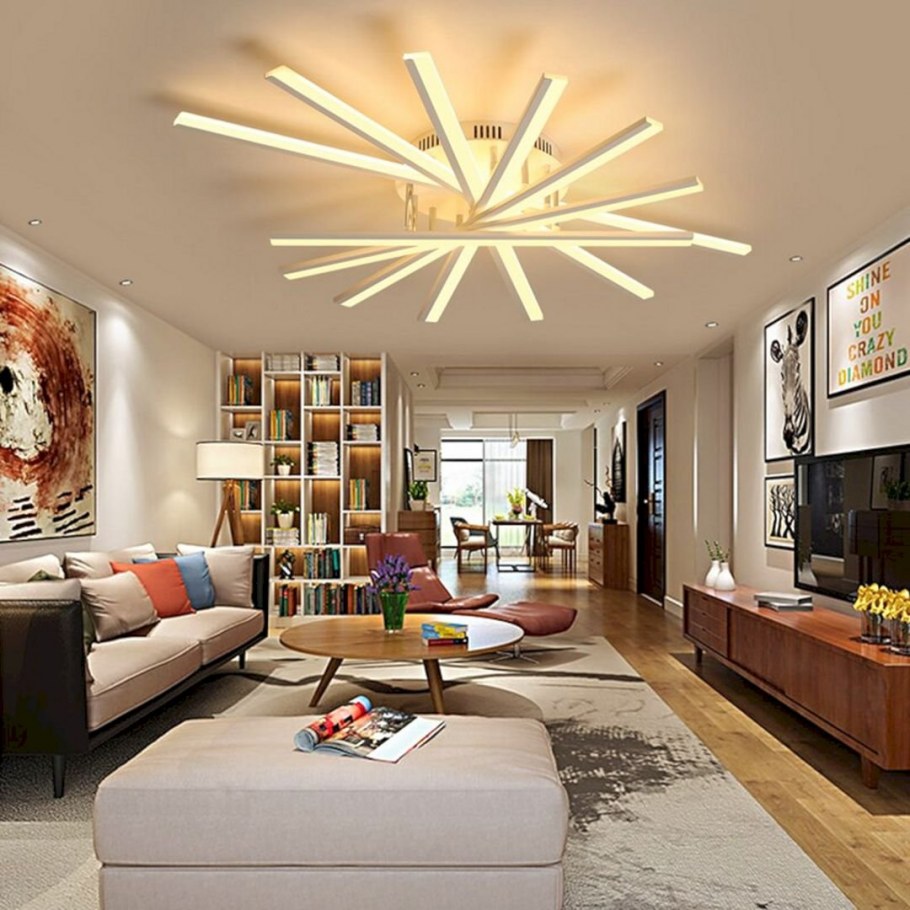 Освещение в гостиной в современном стиле