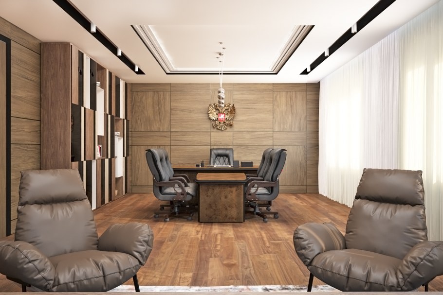 Офисный интерьер в синих тонах