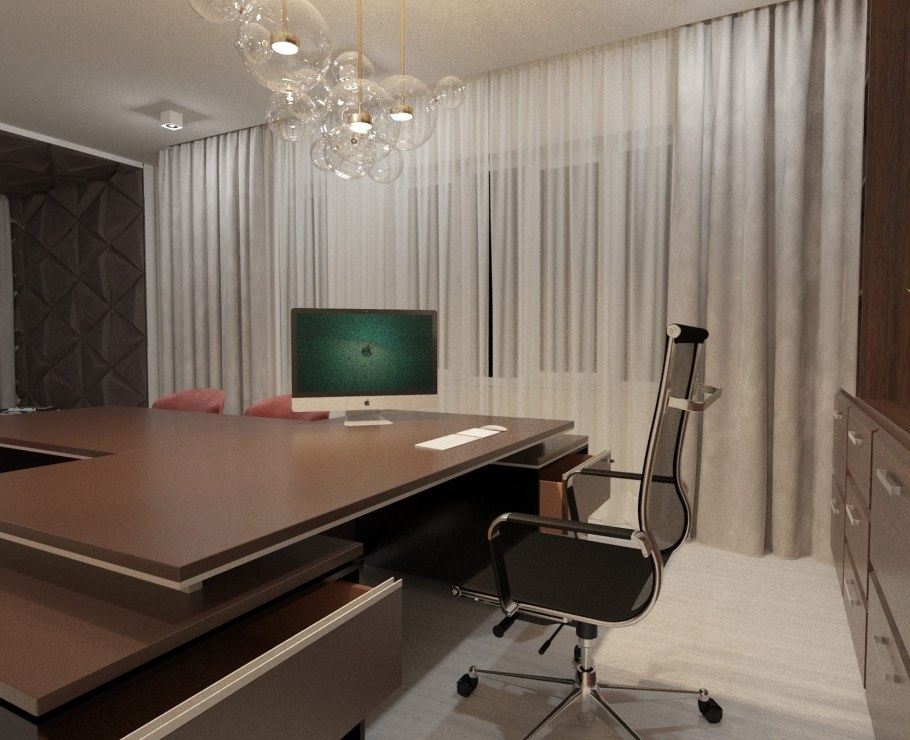 Шторы в маленький кабинет руководителя женщины