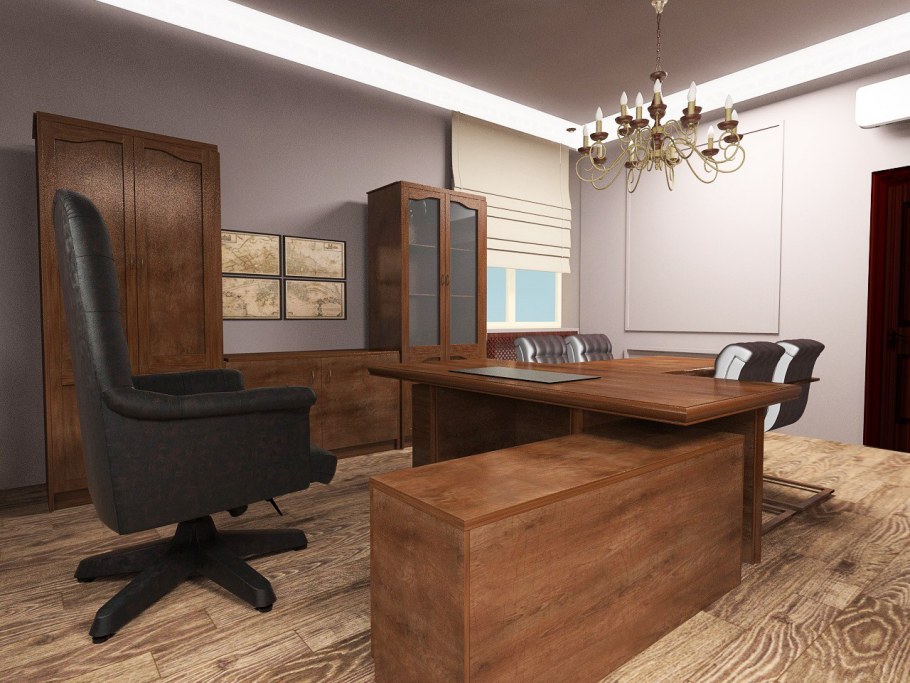 Мужской кабинет интерьер со стёклами