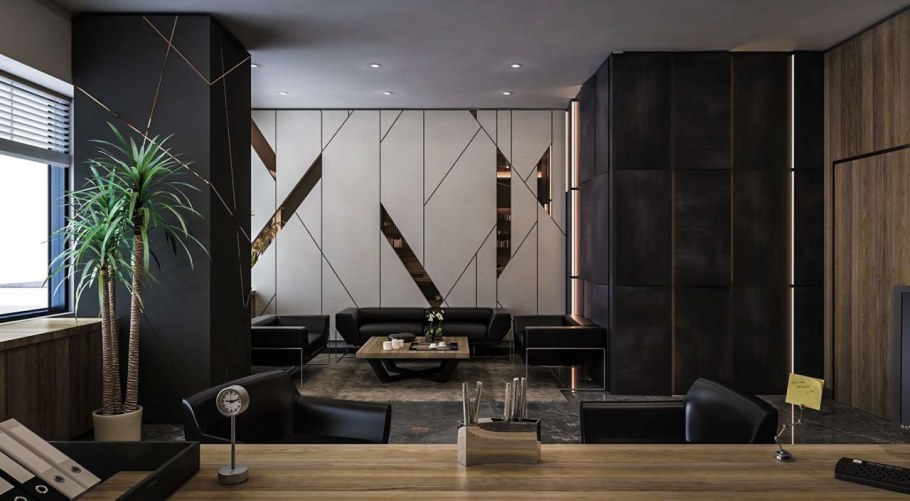 Интерьер кабинета в доме