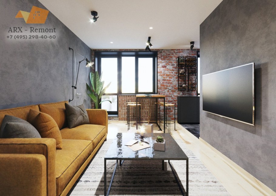 Квартира 47м2 в стиле лофт