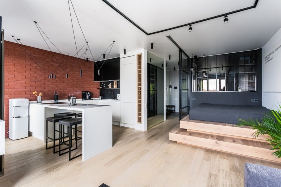 Интерьер студии для холостяка