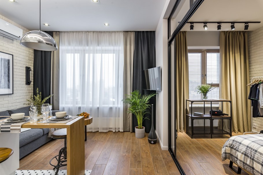 Студия 30 кв в стиле лофт