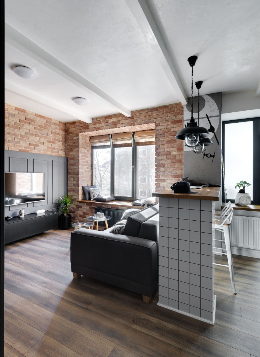 Квартира студия 40 кв.м в стиле лофт