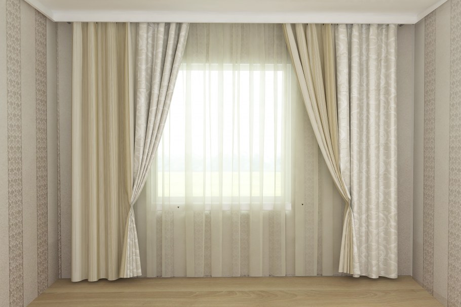 Пастельно розовые шторы