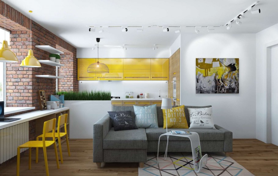 Кухня-гостиная 16м икеа