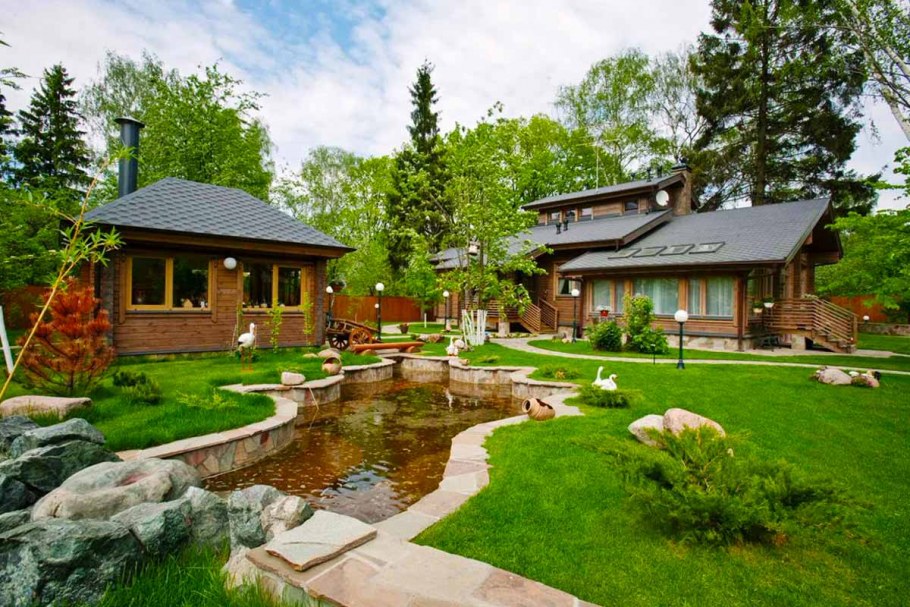 Ландшафт участка с баней